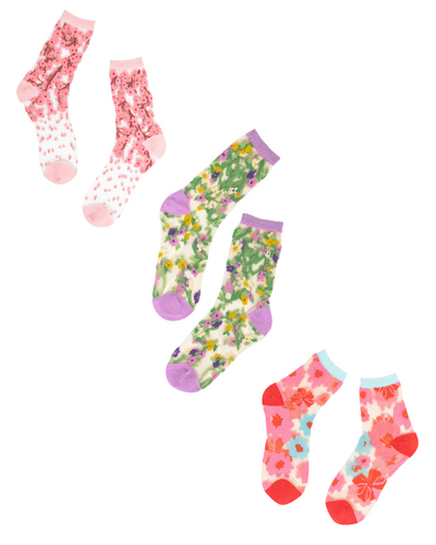 sock candy floral lovers bundle 1 sheer floral socks