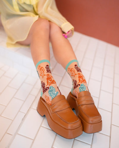 Sock Candy Terracotta Naked Ladies Socks sheer socks for women socks and clogs